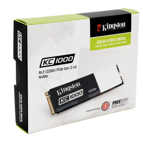Твердотельный диск 960GB Kingston SSDNow KC1000, M.2, PCI-E 3.0 x4, MLC [R/W - 2700/1600 MB/s]